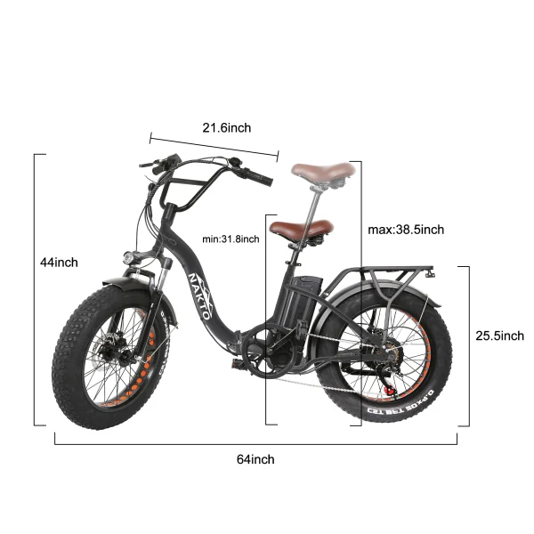 Nakto 20″ OX Folding Electric Bike 500W 48V - Image 3