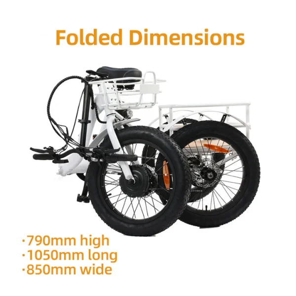 EUNORAU NEW-TRIKE Fat Tire Folding Electric Tricycle - Image 9