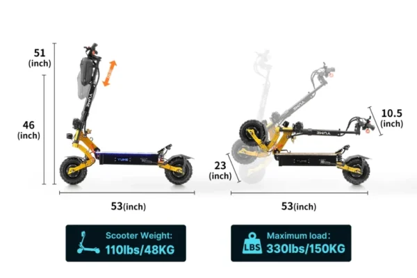 YUME X11 60V/31.5AH 5000W STAND UP ELECTRIC SCOOTER YMX11 - Image 2